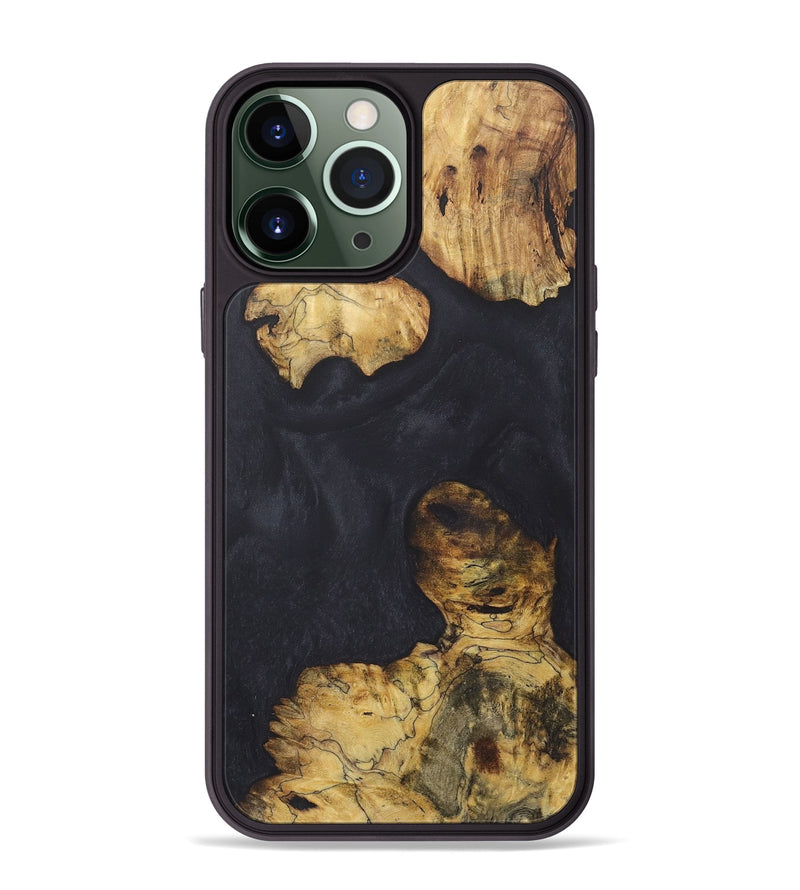 iPhone 13 Pro Max Wood+Resin Phone Case - Kali (Pure Black, 718815)