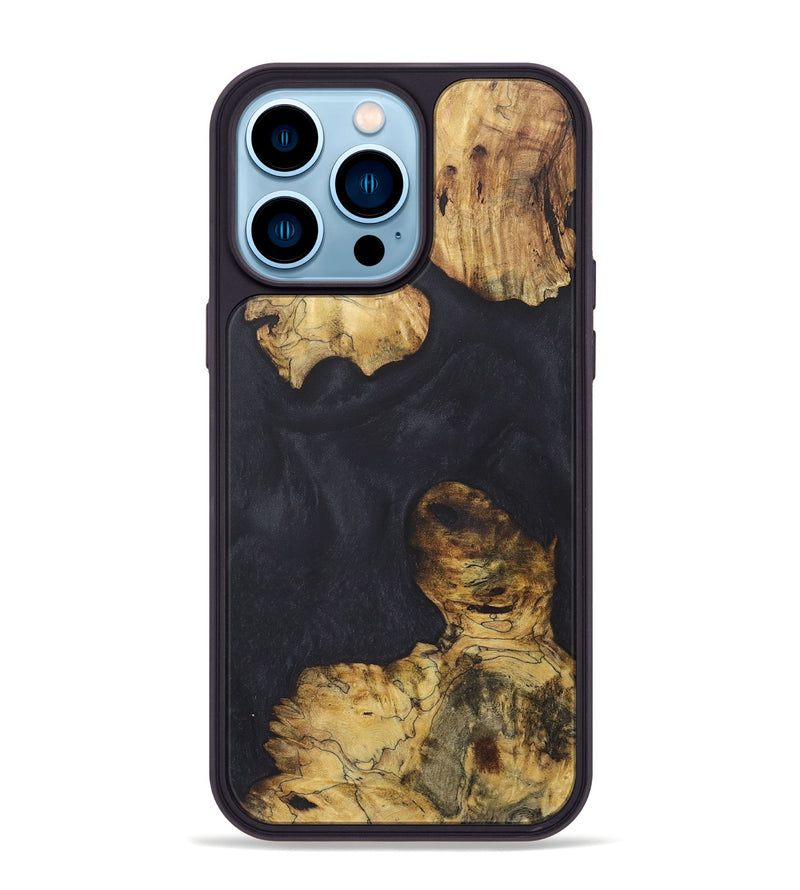 iPhone 14 Pro Max Wood+Resin Phone Case - Kali (Pure Black, 718815)