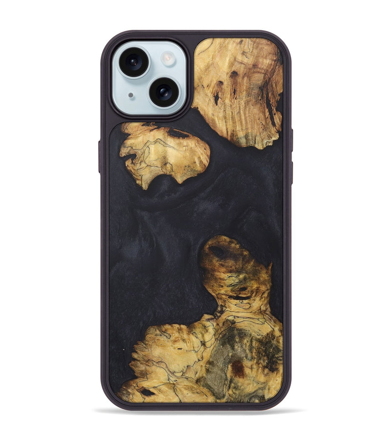 iPhone 15 Plus Wood+Resin Phone Case - Kali (Pure Black, 718815)