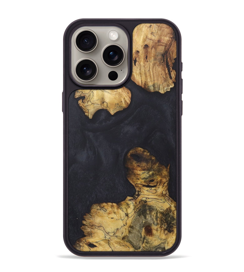 iPhone 15 Pro Max Wood+Resin Phone Case - Kali (Pure Black, 718815)