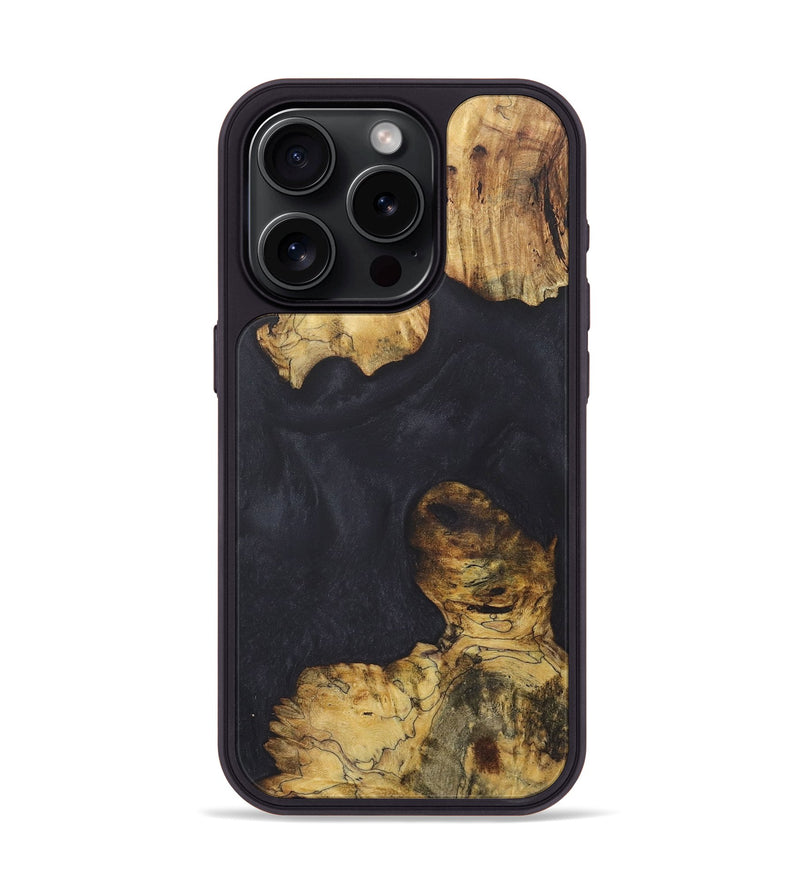 iPhone 15 Pro Wood+Resin Phone Case - Kali (Pure Black, 718815)