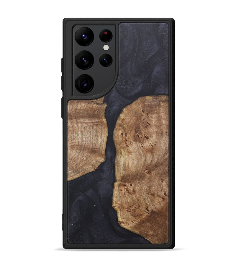 Galaxy S22 Ultra Wood+Resin Phone Case - Ray (Pure Black, 718816)