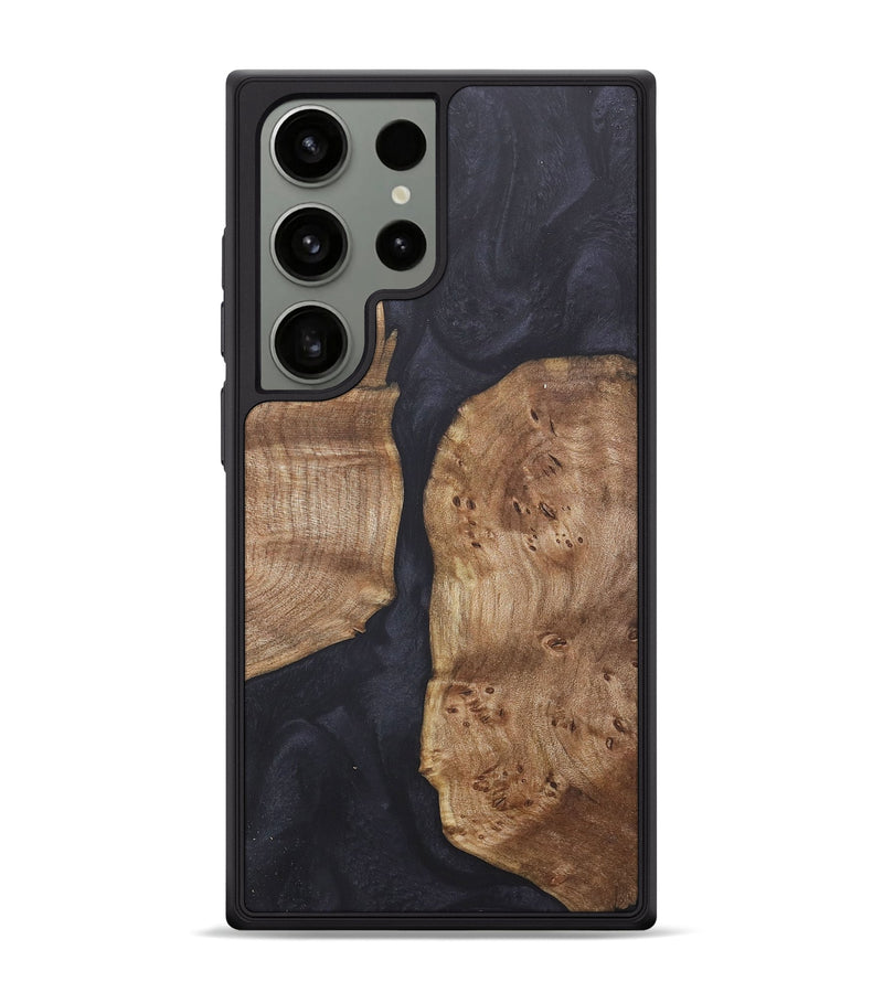 Galaxy S24 Ultra Wood+Resin Phone Case - Ray (Pure Black, 718816)