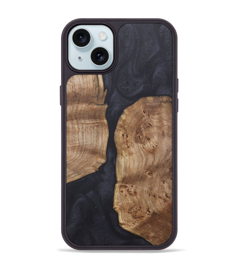 iPhone 15 Plus Wood+Resin Phone Case - Ray (Pure Black, 718816)