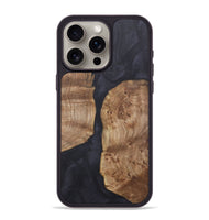 iPhone 15 Pro Max Wood+Resin Phone Case - Ray (Pure Black, 718816)