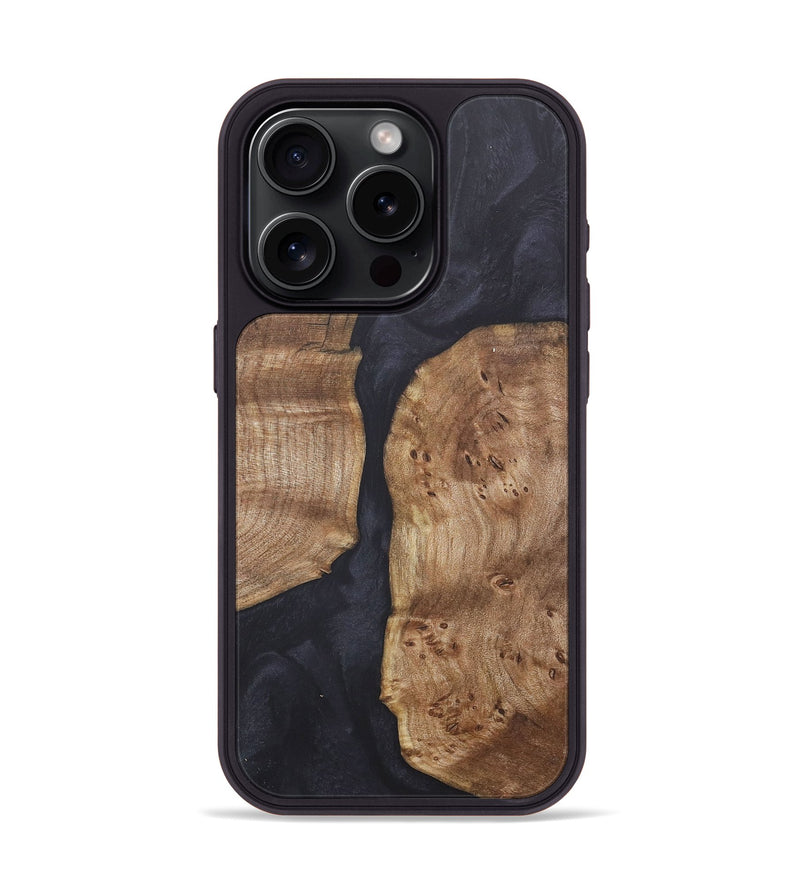 iPhone 15 Pro Wood+Resin Phone Case - Ray (Pure Black, 718816)