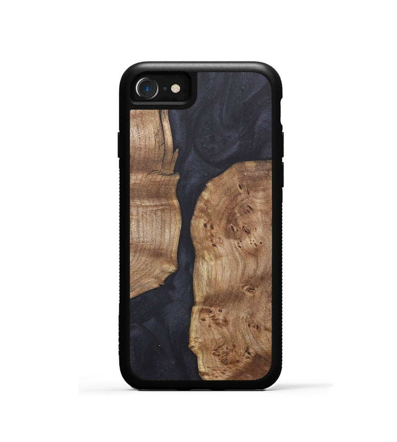 iPhone SE Wood+Resin Phone Case - Ray (Pure Black, 718816)