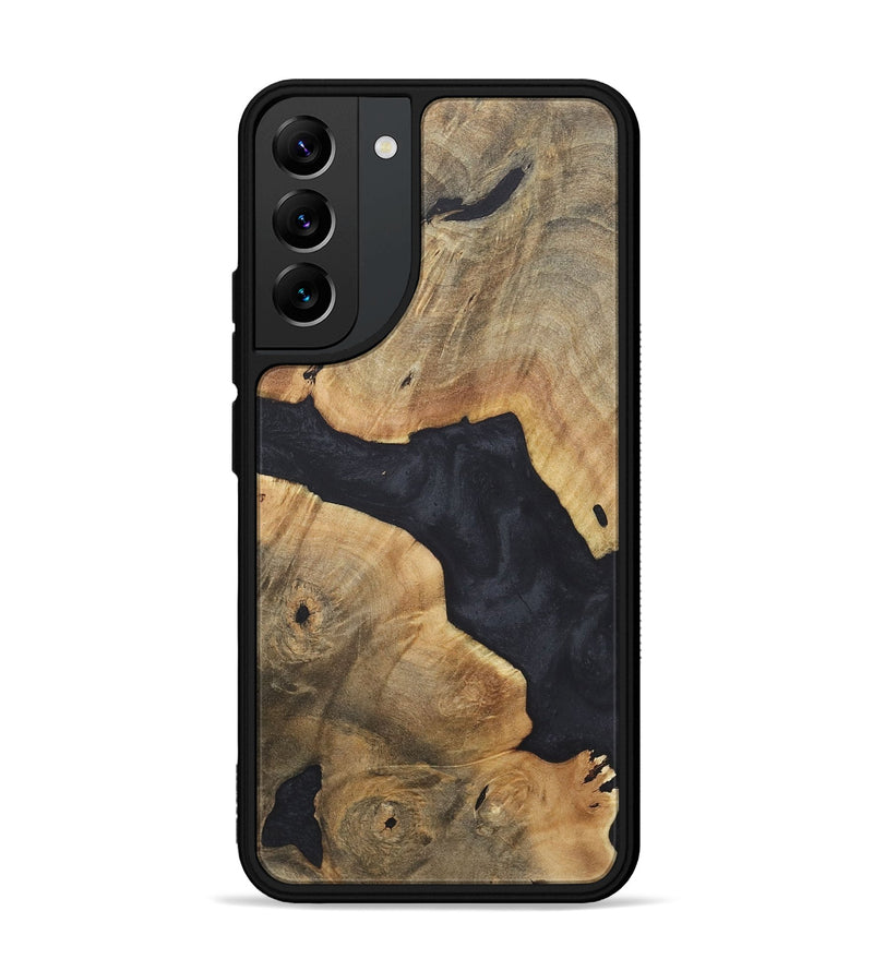 Galaxy S22 Plus Wood+Resin Phone Case - Shelly (Pure Black, 718817)