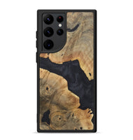 Galaxy S22 Ultra Wood+Resin Phone Case - Shelly (Pure Black, 718817)