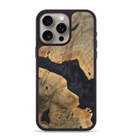 iPhone 15 Pro Max Wood+Resin Phone Case - Shelly (Pure Black, 718817)