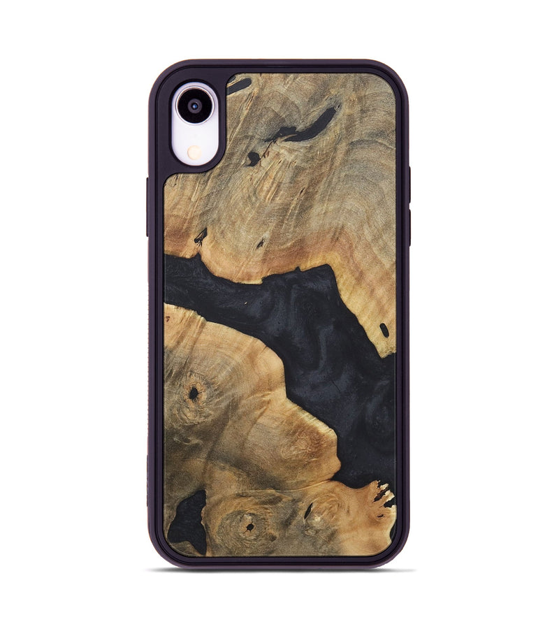 iPhone Xr Wood+Resin Phone Case - Shelly (Pure Black, 718817)