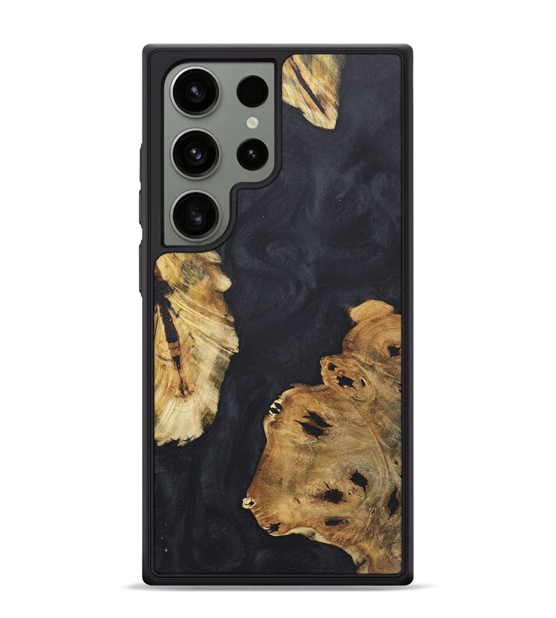 Galaxy S24 Ultra Wood+Resin Phone Case - Ariel (Pure Black, 718818)