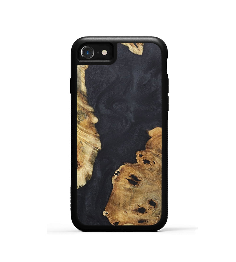 iPhone SE Wood+Resin Phone Case - Ariel (Pure Black, 718818)