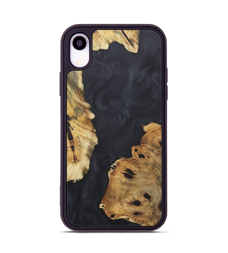 iPhone Xr Wood+Resin Phone Case - Ariel (Pure Black, 718818)