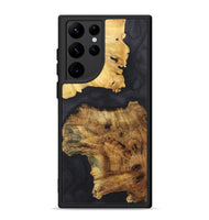 Galaxy S22 Ultra Wood+Resin Phone Case - Anastasia (Pure Black, 718819)