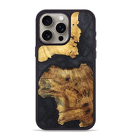 iPhone 15 Pro Max Wood+Resin Phone Case - Anastasia (Pure Black, 718819)