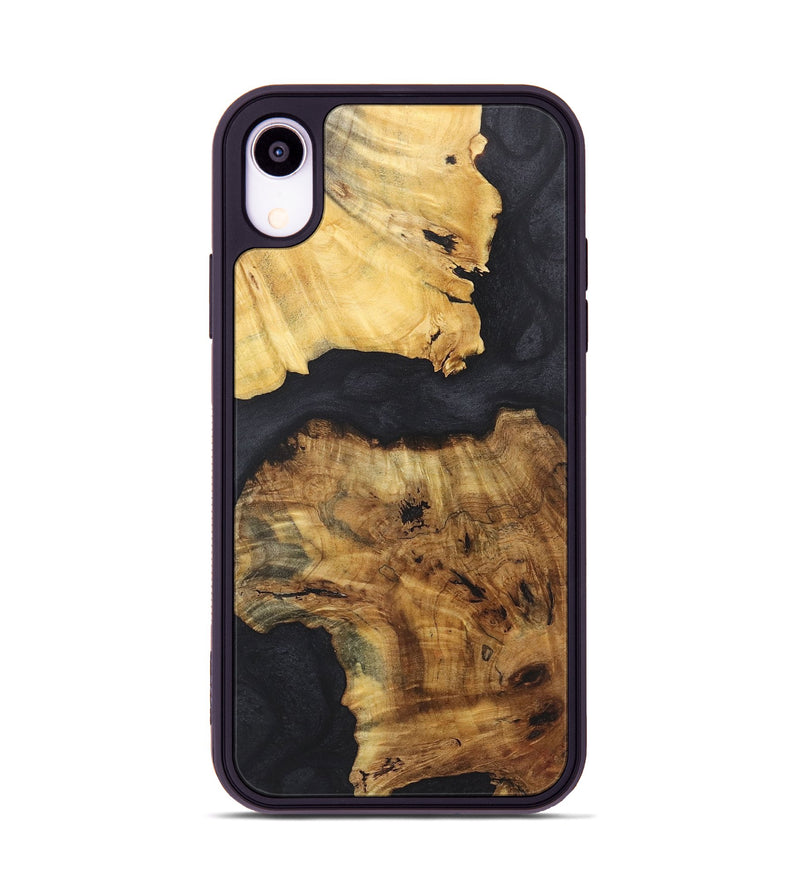 iPhone Xr Wood+Resin Phone Case - Anastasia (Pure Black, 718819)