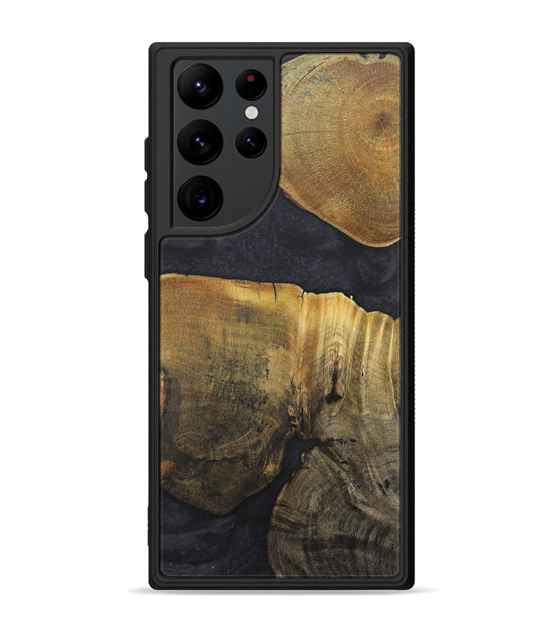 Galaxy S22 Ultra Wood+Resin Phone Case - Johnny (Pure Black, 718820)