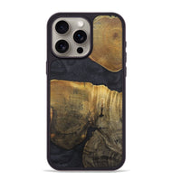 iPhone 15 Pro Max Wood+Resin Phone Case - Johnny (Pure Black, 718820)