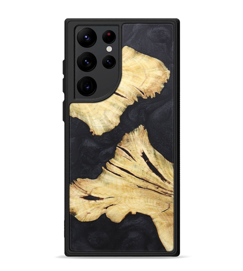 Galaxy S22 Ultra Wood+Resin Phone Case - Russell (Pure Black, 718821)