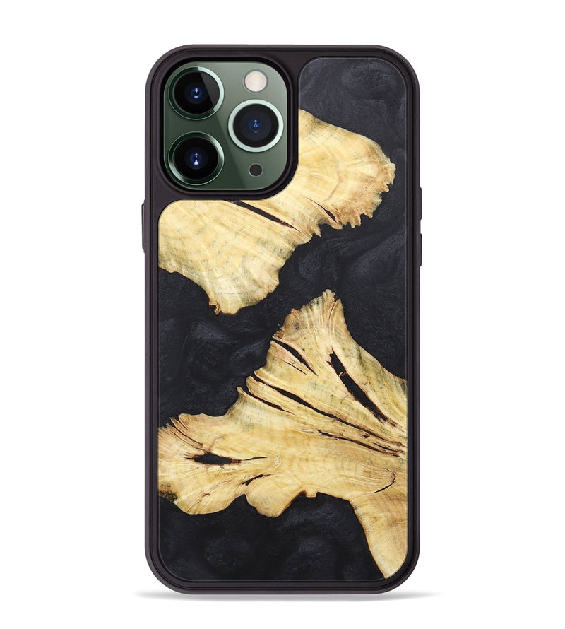 iPhone 13 Pro Max Wood+Resin Phone Case - Russell (Pure Black, 718821)