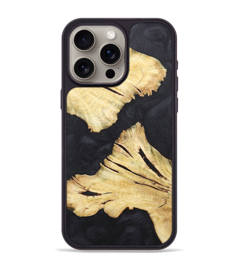 iPhone 15 Pro Max Wood+Resin Phone Case - Russell (Pure Black, 718821)