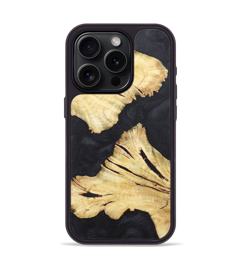 iPhone 15 Pro Wood+Resin Phone Case - Russell (Pure Black, 718821)