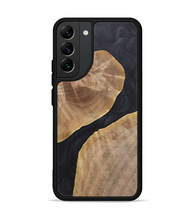 Galaxy S22 Plus Wood+Resin Phone Case - Kyla (Pure Black, 718822)