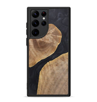 Galaxy S22 Ultra Wood+Resin Phone Case - Kyla (Pure Black, 718822)