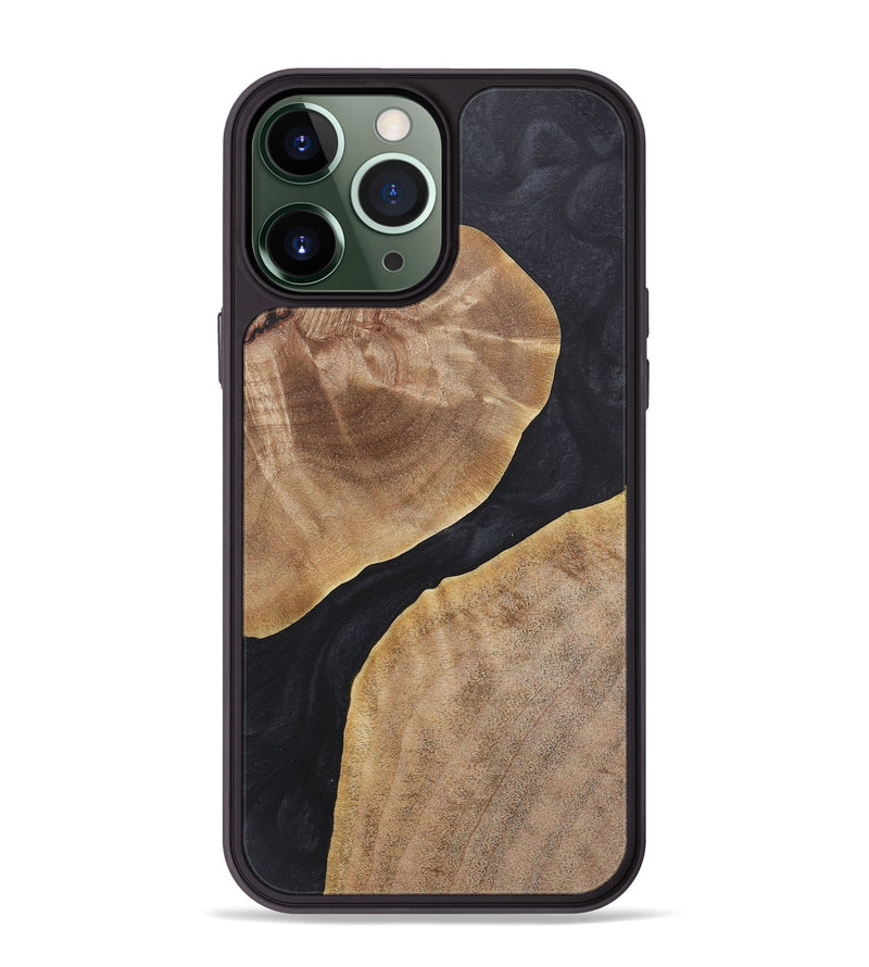 iPhone 13 Pro Max Wood+Resin Phone Case - Kyla (Pure Black, 718822)