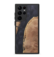 Galaxy S22 Ultra Wood+Resin Phone Case - Barry (Pure Black, 718823)