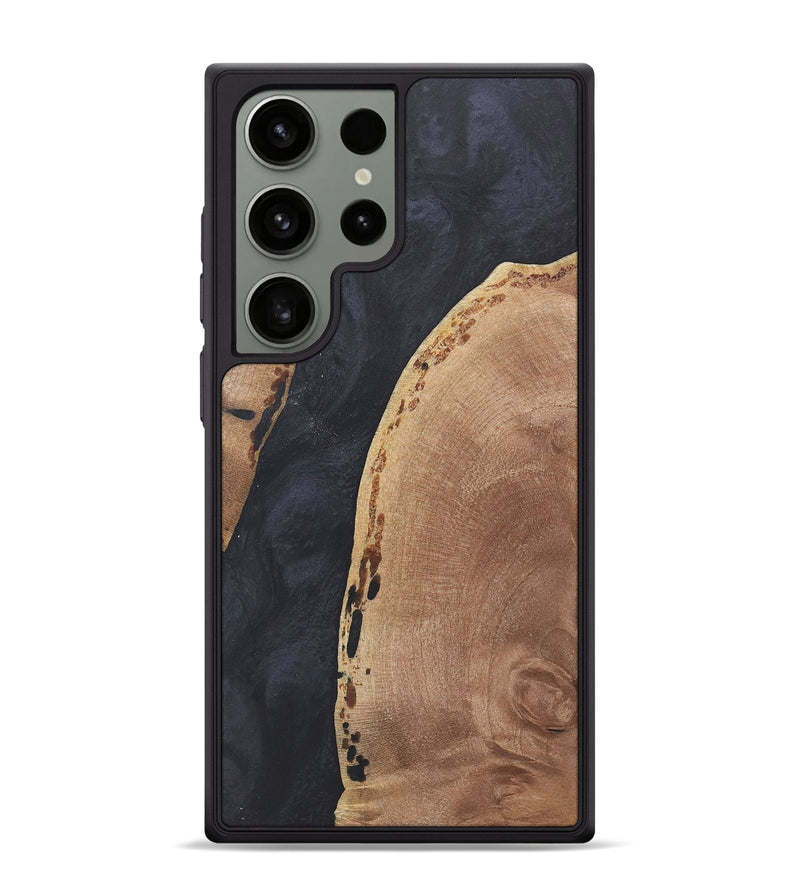 Galaxy S24 Ultra Wood+Resin Phone Case - Barry (Pure Black, 718823)