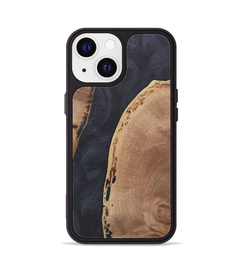 iPhone 13 Wood+Resin Phone Case - Barry (Pure Black, 718823)