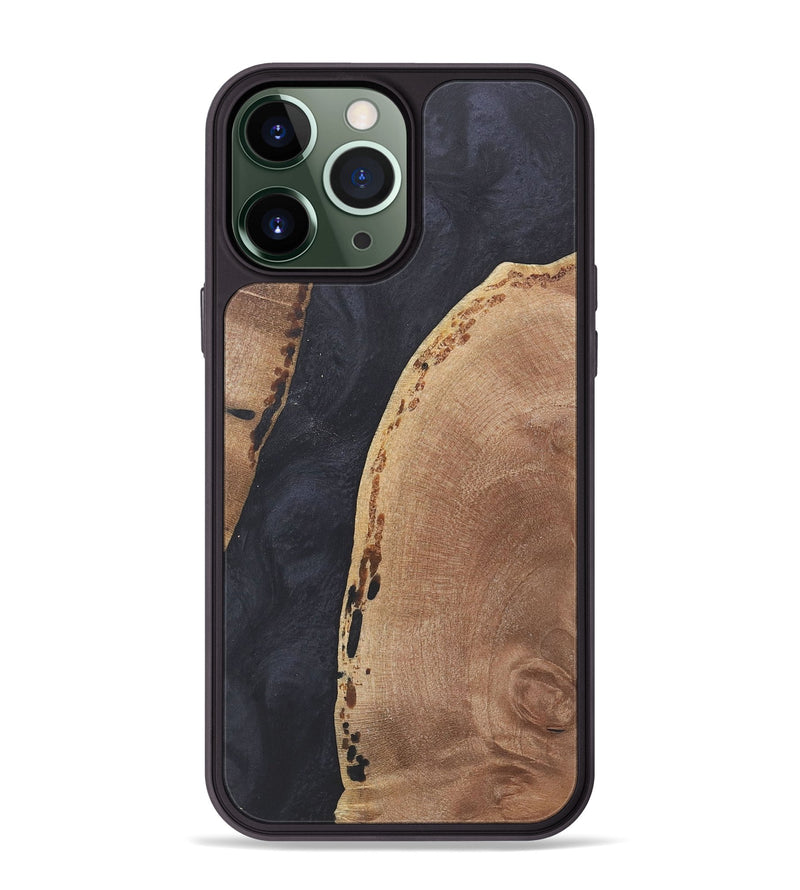 iPhone 13 Pro Max Wood+Resin Phone Case - Barry (Pure Black, 718823)