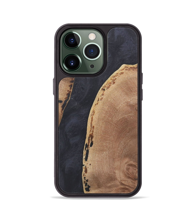 iPhone 13 Pro Wood+Resin Phone Case - Barry (Pure Black, 718823)