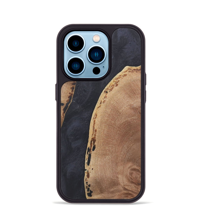 iPhone 14 Pro Wood+Resin Phone Case - Barry (Pure Black, 718823)