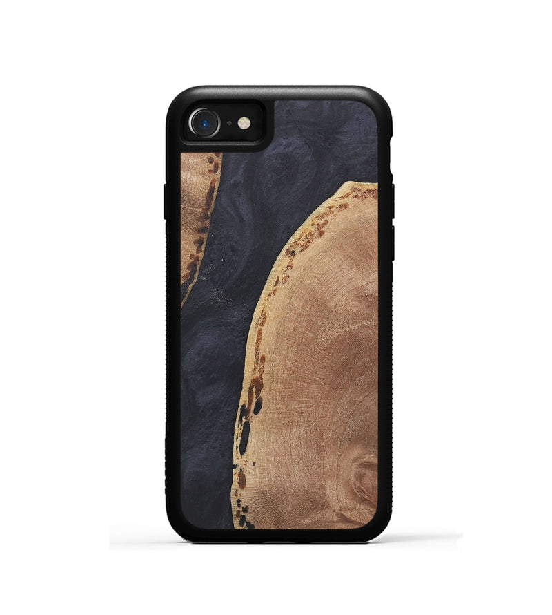 iPhone SE Wood+Resin Phone Case - Barry (Pure Black, 718823)