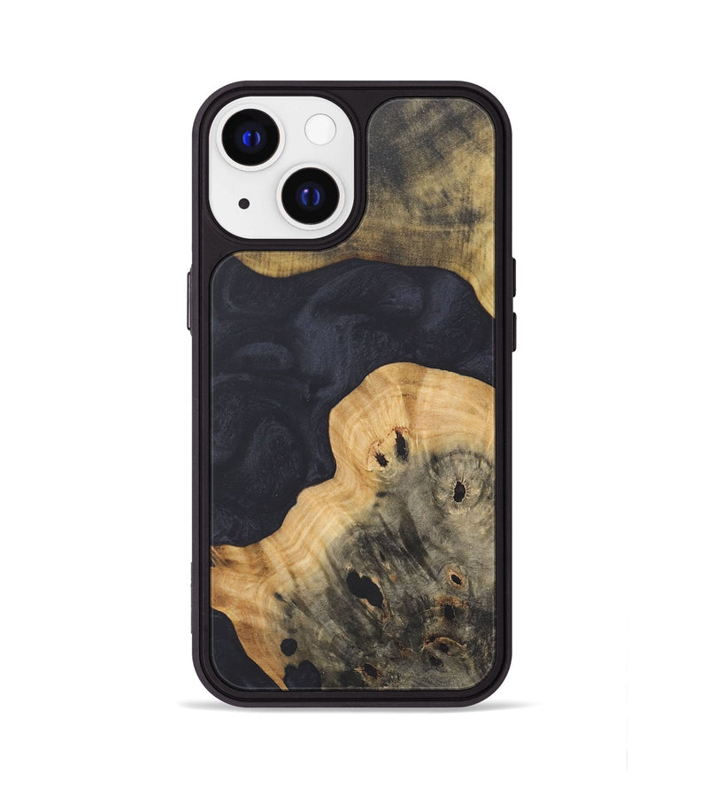 iPhone 13 Wood+Resin Phone Case - Jewel (Pure Black, 718824)