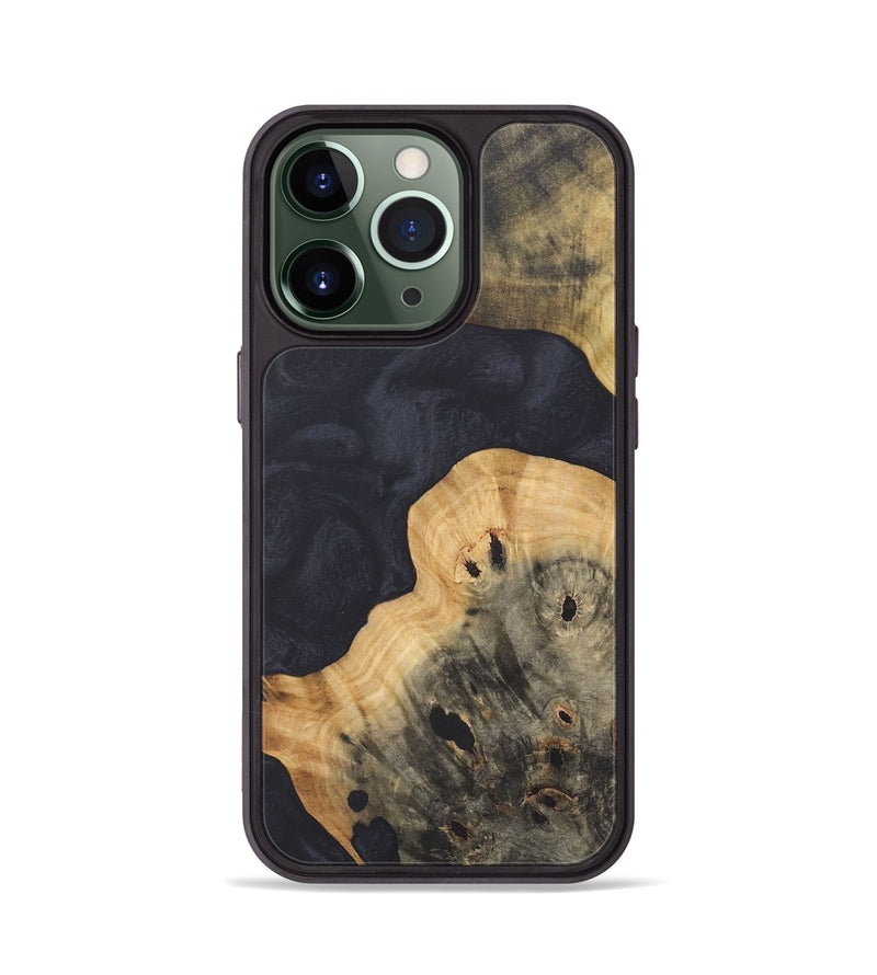 iPhone 13 Pro Wood+Resin Phone Case - Jewel (Pure Black, 718824)