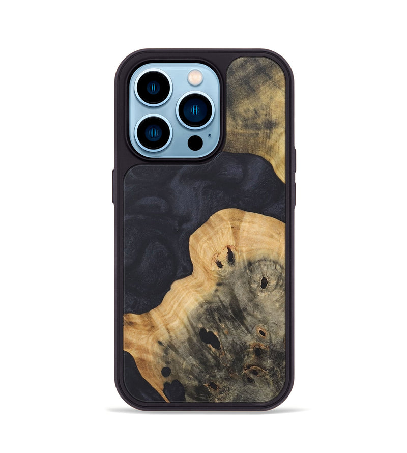 iPhone 14 Pro Wood+Resin Phone Case - Jewel (Pure Black, 718824)