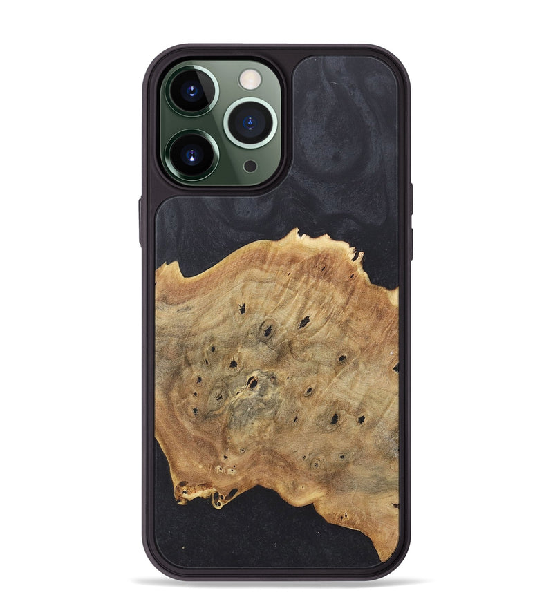 iPhone 13 Pro Max Wood+Resin Phone Case - Staci (Pure Black, 718827)