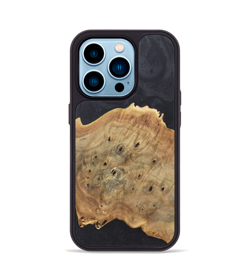 iPhone 14 Pro Wood+Resin Phone Case - Staci (Pure Black, 718827)