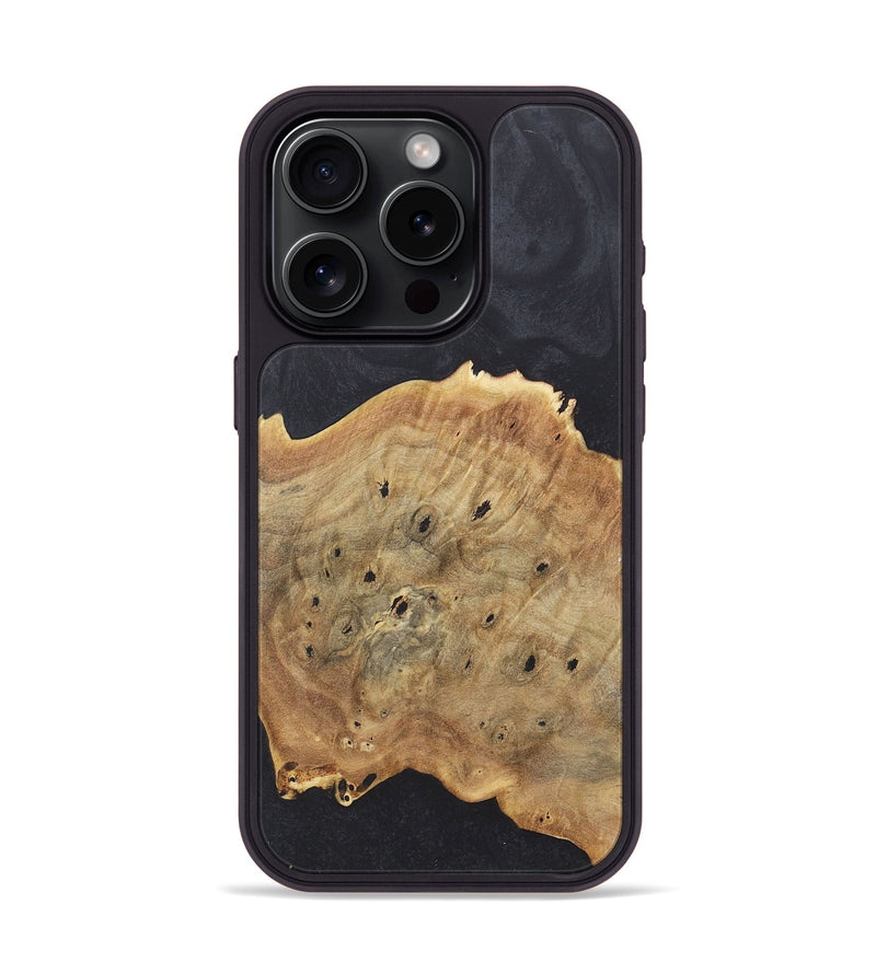 iPhone 15 Pro Wood+Resin Phone Case - Staci (Pure Black, 718827)