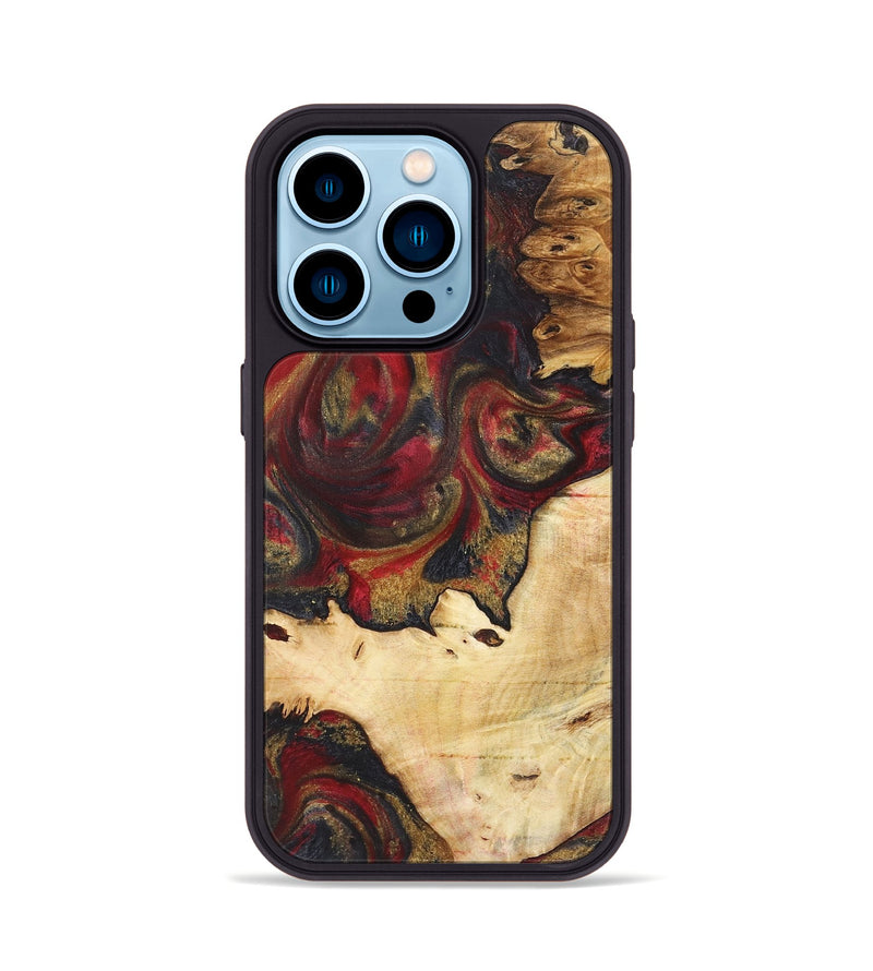 iPhone 14 Pro Wood+Resin Phone Case - Laverne (Red, 718830)