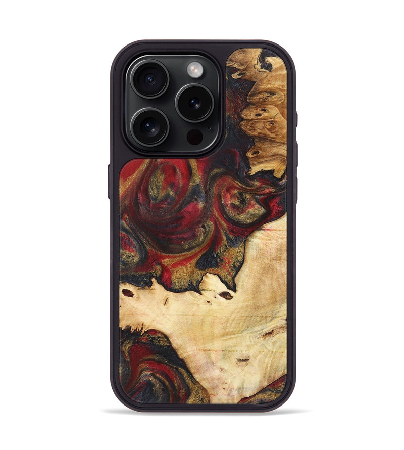 iPhone 15 Pro Wood+Resin Phone Case - Laverne (Red, 718830)