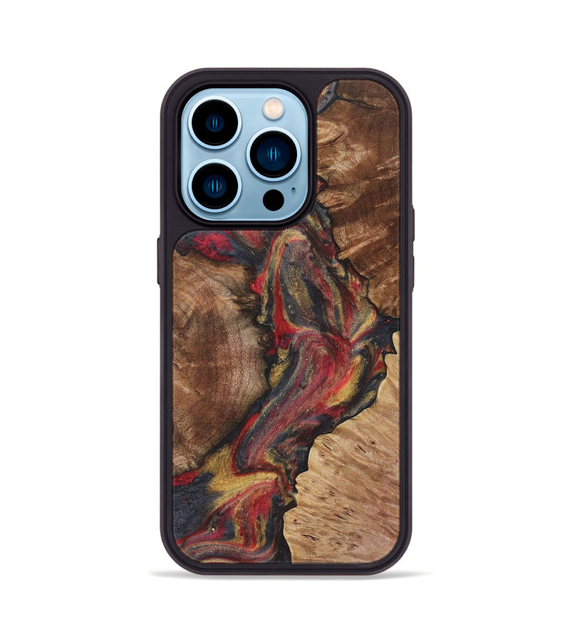 iPhone 14 Pro Wood+Resin Phone Case - Shelia (Red, 718831)