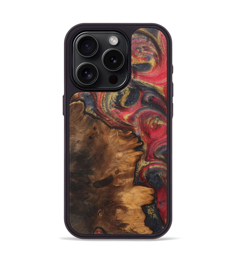 iPhone 15 Pro Wood+Resin Phone Case - Justin (Red, 718832)