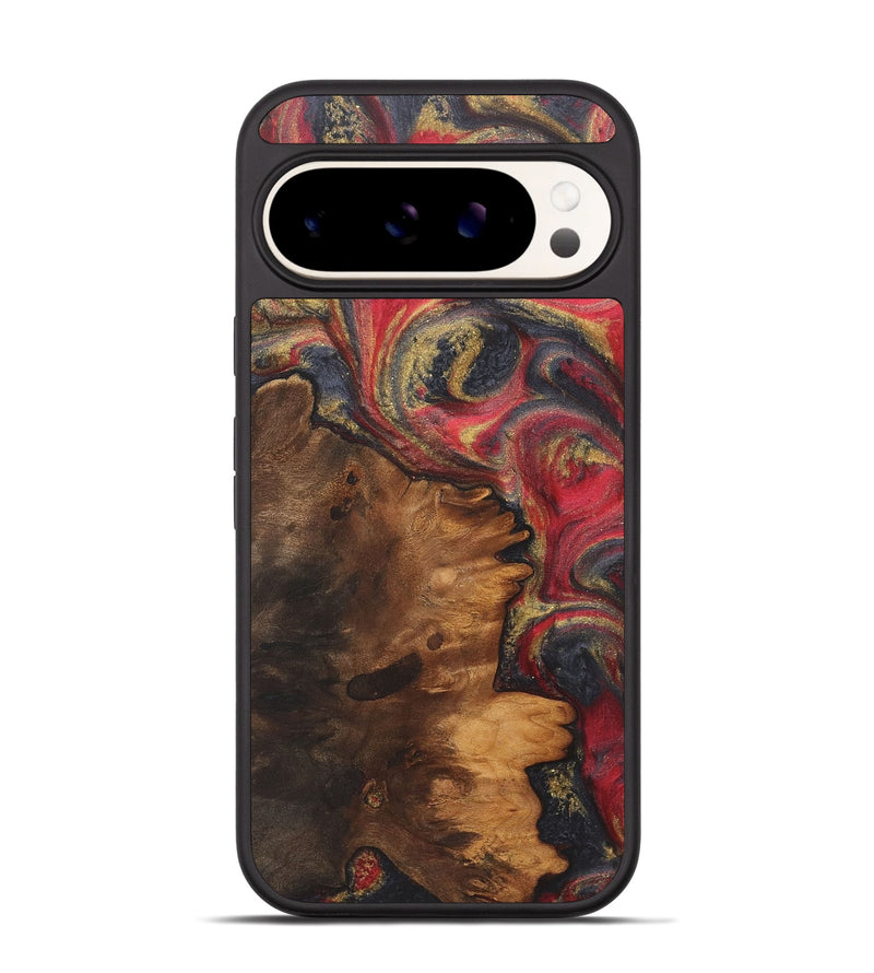 Pixel 9 Wood+Resin Phone Case - Justin (Red, 718832)