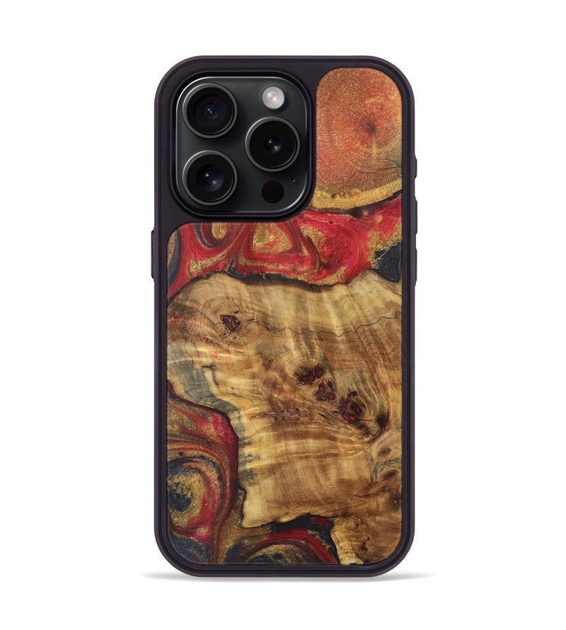 iPhone 15 Pro Wood+Resin Phone Case - Braden (Red, 718833)