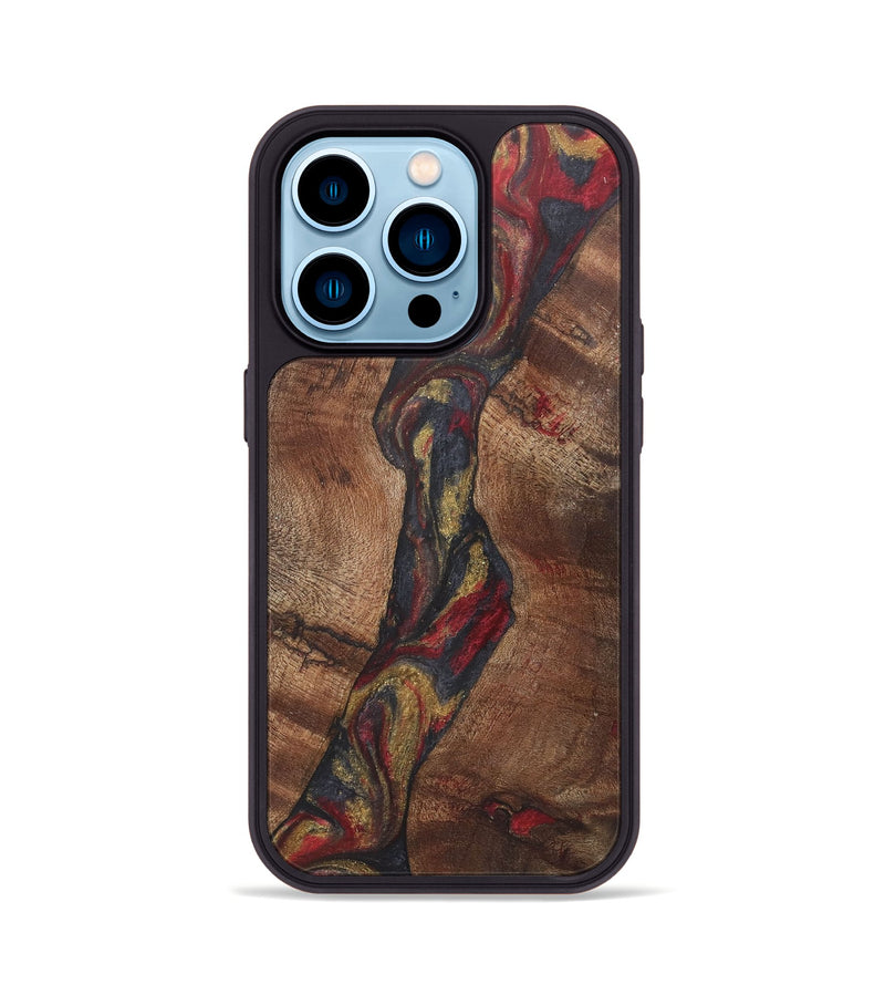 iPhone 14 Pro Wood+Resin Phone Case - Kennedy (Red, 718834)